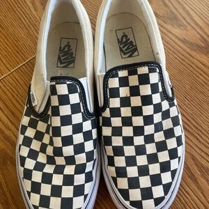 Vans Black and White Checkered Slip-On Sneakers